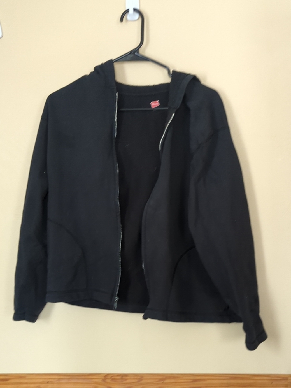 Hanes Black Kid's Zip-Up Hooded Sweatshirt